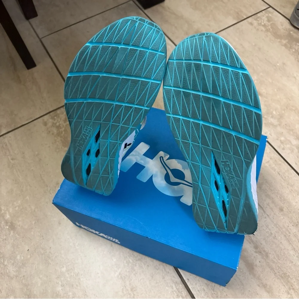 Hoka One One Men’s Ironman Kona Carbon X Sea Blue/White Womens Size 10 - Picture 16 of 16